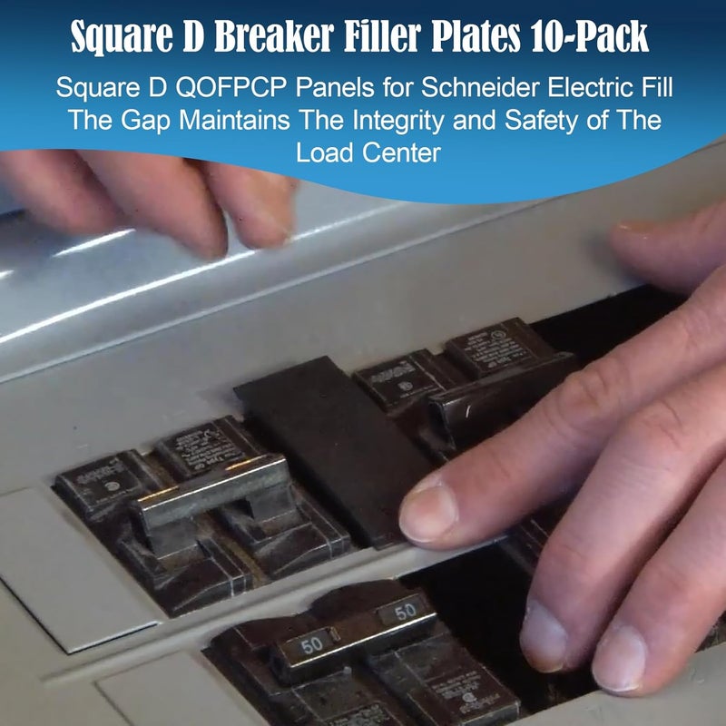 EAORBD Square D Breaker Filler Plates for Schneider Electric Square D QOFPCP Filler Plate for Load Centers, 0.7 Inch Circuit Breaker Blanks, with Electrical Panel Label Stickers 10-Pack (0.7 Inch) - Image 5